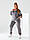 Жіночий велюровий прогулянковий костюм (світшот+ джогері) Батал No 082, фото 8