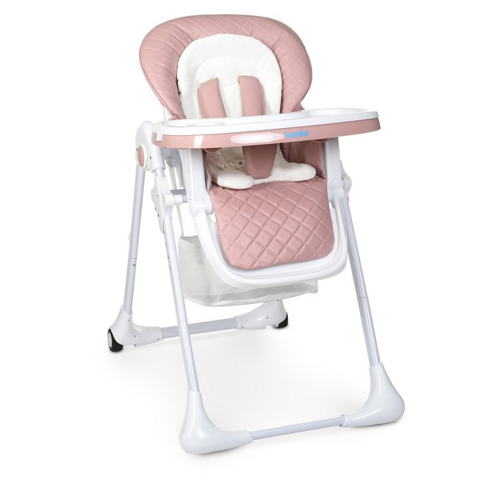 Стільчик для годування Bambi M-3890, колеса, все регулювання, Рожевий