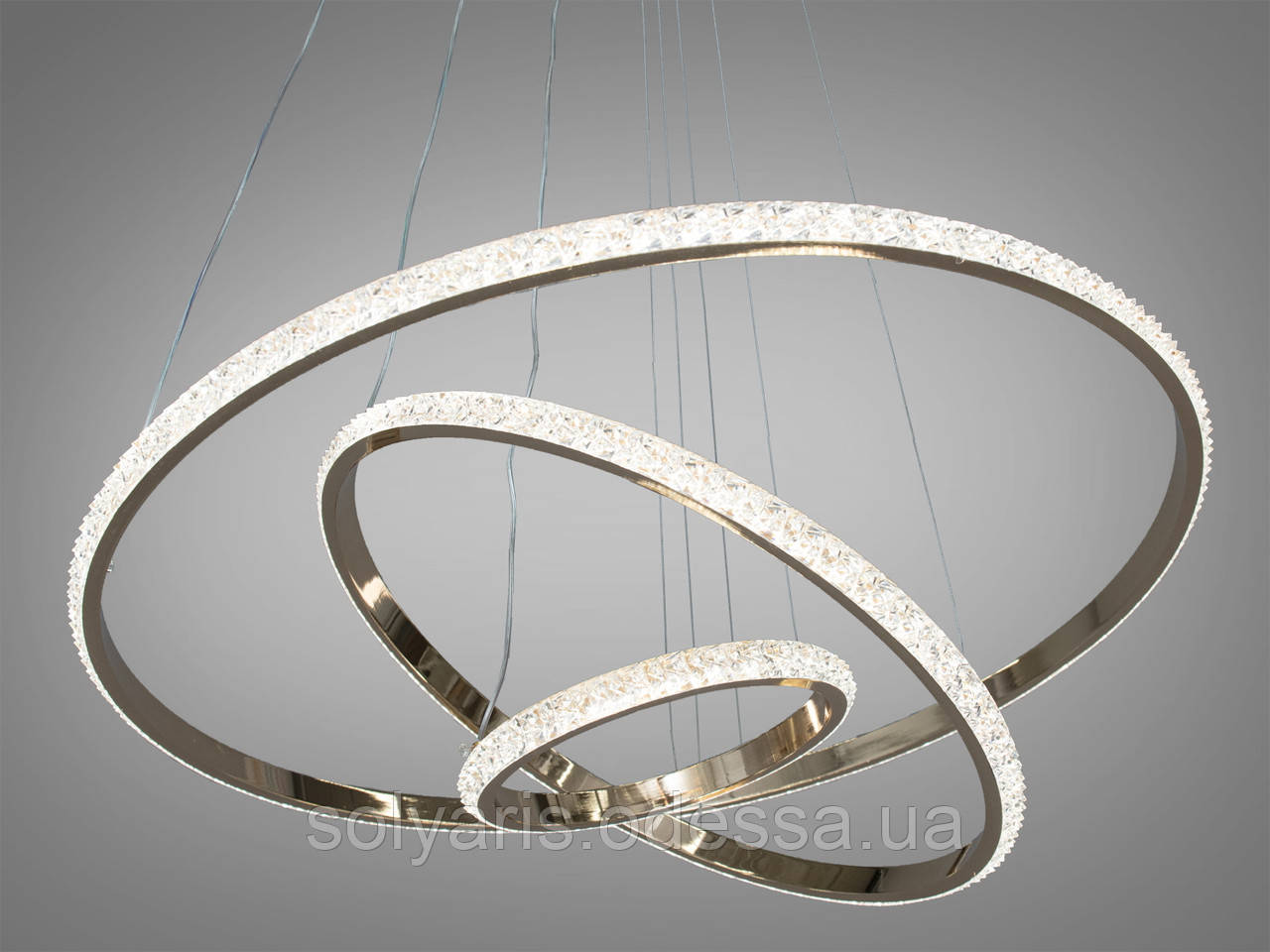 LED люстра з диммером, 100W золото MD77077-3G-600+400+200 dimmer, фото 1