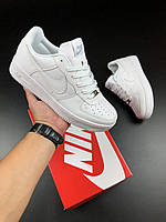 Мужские кожаные белые кроссовки Nike Air Force . Белые кеды найк аир форс