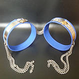 Фіксатори для ніг з кріпленням на стегнах БДСМ з ланцюжками синьо сріблястого кольору Bdsm4u Кайф, фото 2