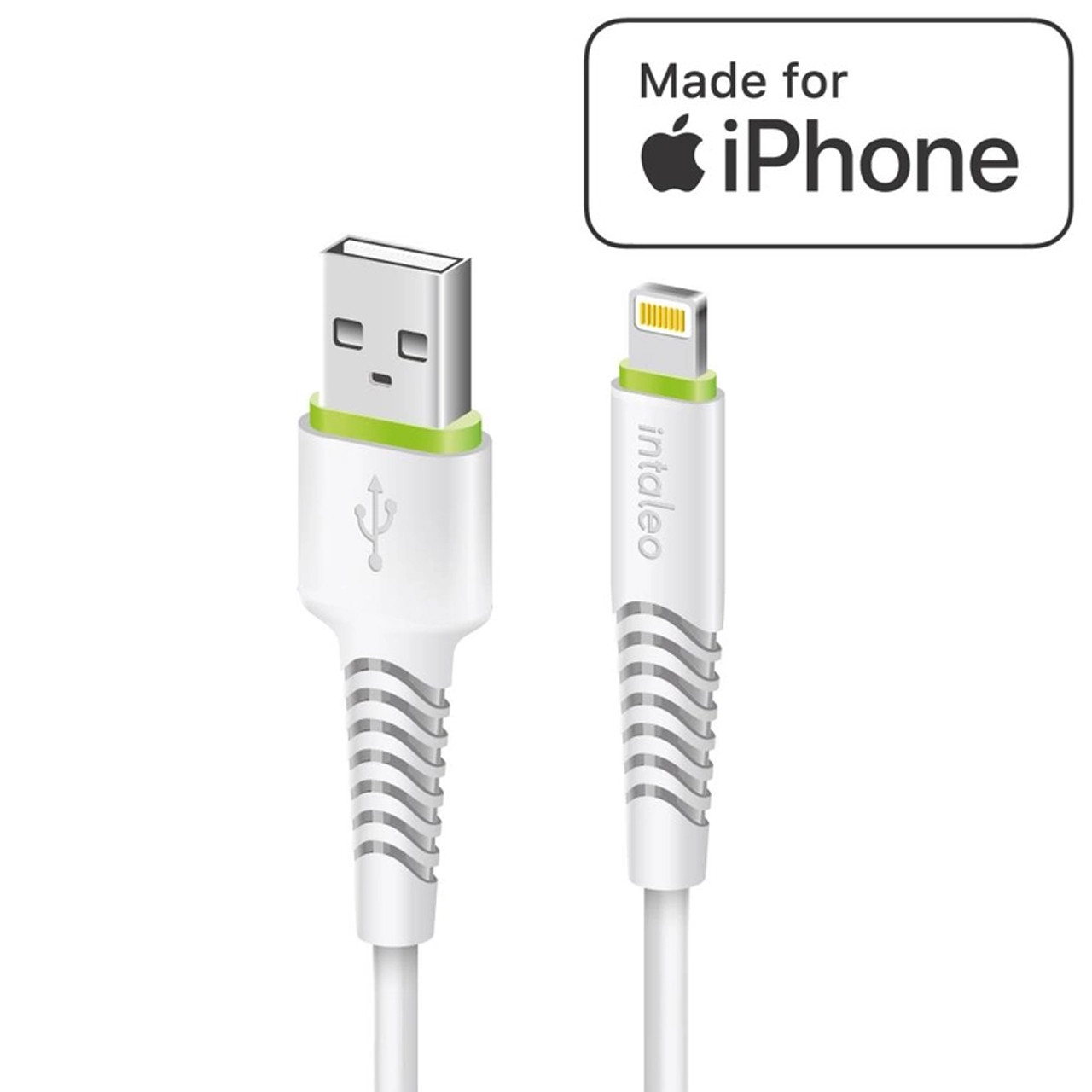 Купити Кабель для Айфона Intaleo Lightning, 2 метри, білий, шнур ...
