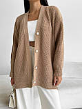 Жіночий в'язаний подовжений кардиган, фото 4