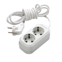 Подовжувач з/з 2 входи 2 метри, Makel із заземленням, у розетку, переноска, електричний Makel