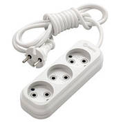 Подовжувач б/з 3 входи 2 метри, Makel без заземлення, у розетку, переноска, електричний Makel