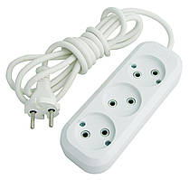 Подовжувач б/з 3 входи 3 метри, Makel без заземлення, у розетку, переноска, електричний Makel