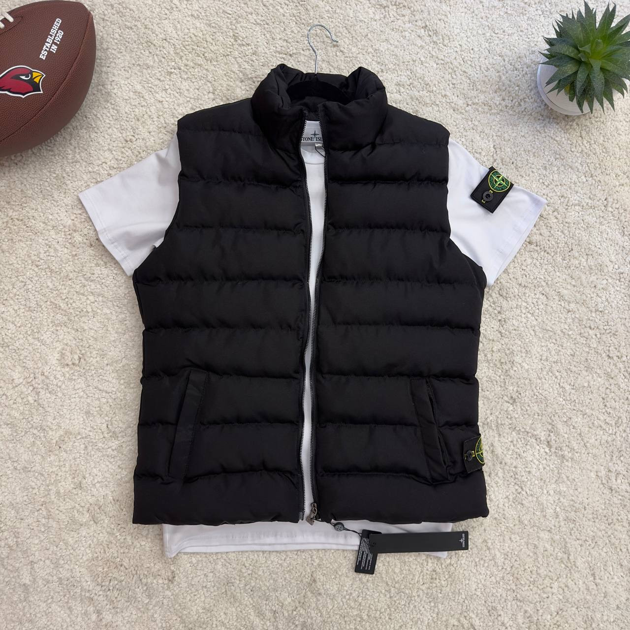 Чоловіча жилетка Stone безрукавка спортивна стильна Туреччина чорна | Жилет чоловічий. Живе фото, фото 1