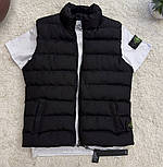 Чоловіча жилетка Stone Island безрукавка спортивна стильна Туреччина чорна | Жилет чоловічий. Живе фото, фото 2