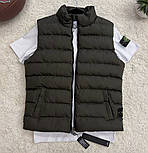 Чоловіча жилетка Stone Island безрукавка спортивна стильна Туреччина хакі | Жилет чоловічий. Живе фото, фото 2