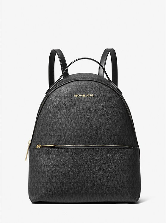Жіночий рюкзак Michael Kors Sheila Medium Logo Backpack (чорний), фото 1