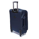 Тканинна валіза на 4-х колесах середнього розміру Worldline синя, фото 2