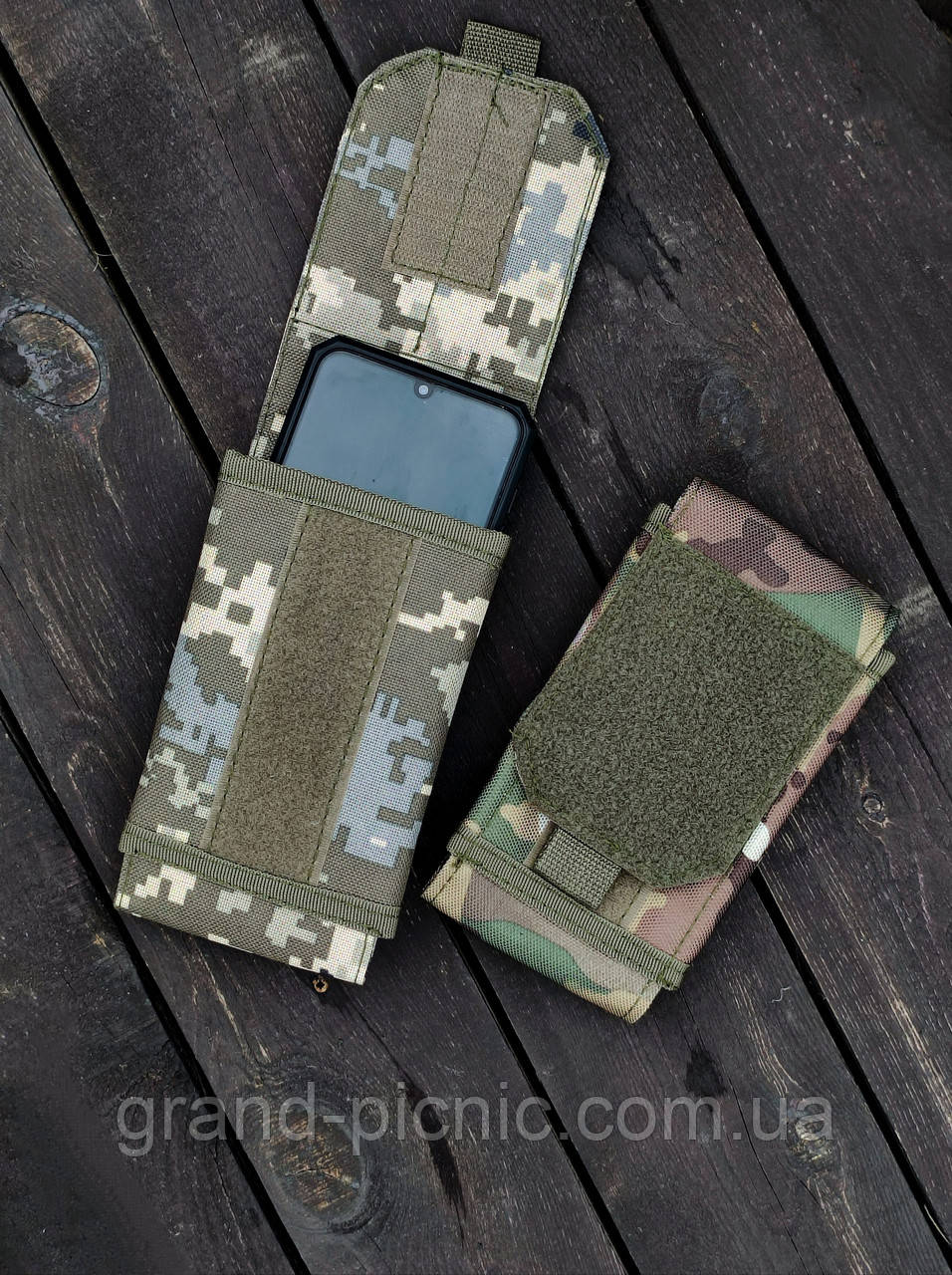 Тактичний чохол підсумок для телефону з Velcro панеллю для патчів, фото 1