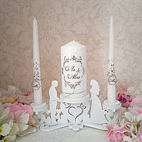 Набір весільні свічки ручної роботи та свічник
