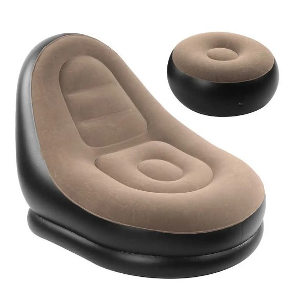 Крісло з пуфиком Air Sofa Comfort zd-33223 надувне, велюр, 76*130 см
