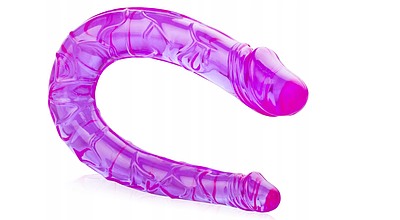 Двосторонній дилдо Xsara 30см анал та вагіна фіолетовий