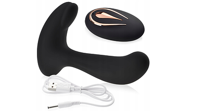 Масажер стимулятор простати вібруючий з дистанційним керуванням чорний