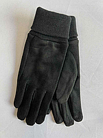 Женские сенсорные перчатки на манжете замша/флис (оптом)
