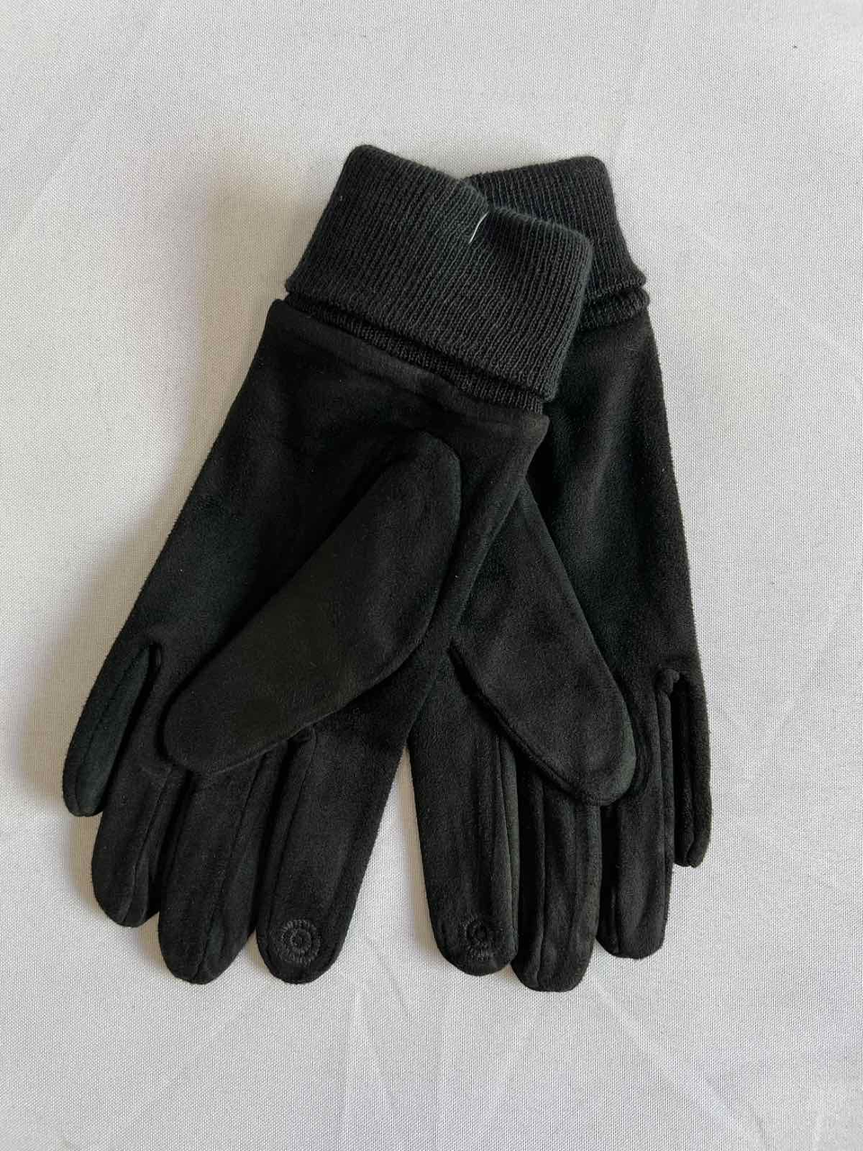 Женские сенсорные перчатки на манжете замша/флис (оптом) - фото 2 - id-p1935430474