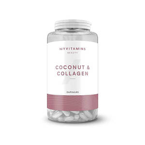 Кокосова олія + колаген MyProtein Myvitamins Coconut&Collagen 180 капс.