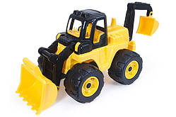 Великий трактор-навантажувач з подвійним ковшем DOLU