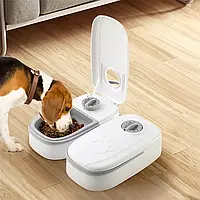 Автоматическая кормушка с таймером для кошек и собак на 2 отсек по 600 мл, Кормушки и поилки для кошек
