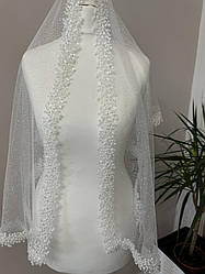 Шарф ажурний до церкви, вінчальна хустка, косинка церковна з розшитим мереживом.