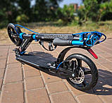 Дитячий самокат Scale Sports SS-25 Disc Чорно-синій (Резинова платформа), фото 3