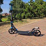 Дитячий самокат Scale Sports SS-25 Disc Чорно-синій (Резинова платформа), фото 4