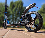 Дитячий самокат Scale Sports SS-25 Disc Чорно-синій (Резинова платформа), фото 6