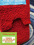 Одинарний килимок із мікрофібри "Макарони" або "Дреди" у ванну та туалет, 90х60 см., бордовий, фото 7