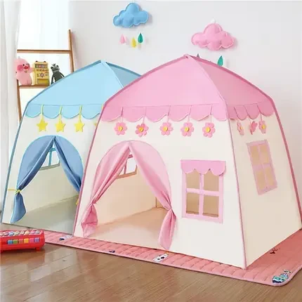 Детская игровая палатка для игр в форме домика Халабуда Большая, Игровой домик для детей с окнами - фото 1 - id-p1935475870
