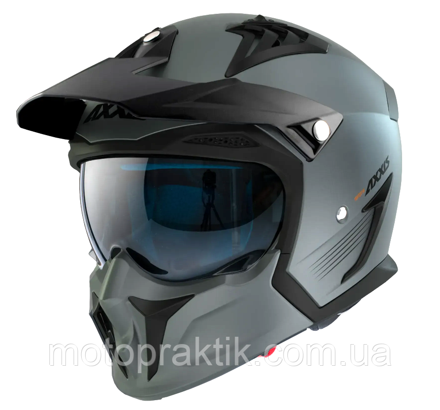 AXXIS HUNTER SV Solid Matt Titanium, XS Мотошолом лицевик / трансформер