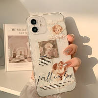 Протиударний чохол для Apple iPhone 12 mini 5.4" silicone case angel clear white прозорий захисні борти