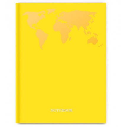 Ділова книга А4 96 арк Pantone материки-1 Жовта обкладинка-тверда клітинка ТМ АртПринт (1), фото 1