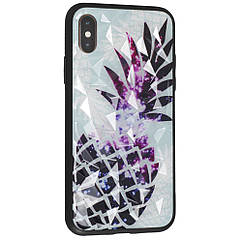 Romb Glass With Print TPU Case — Huawei P Smart 2019 ; Honor 10 Lite — Pineapple
