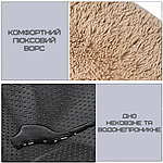 Лежанка Для Котів та Собак 60 см М'яка Пуфик Подушка Кругла Глибока Для Домашніх Тварин Бежева, фото 3