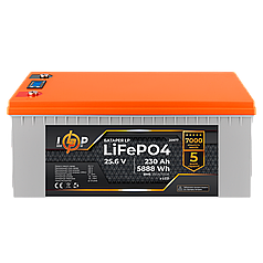 Акумулятор LP LiFePO4 LCD 24V (25,6V) - 230 Ah (5888Wh) (BMS 200A/100A) пластик