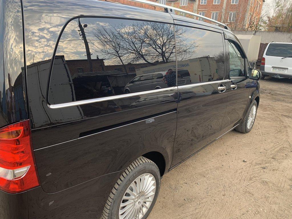 Нижние молдинги стекол по всей длинне (8 шт., нерж) Carmos, L1 для Mercedes Vito/V-class W447 2014-2024 гг - фото 3 - id-p1935077585