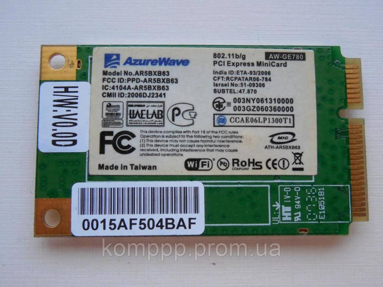 Wi-Fi адаптер для ноутбука Asus PRO57T M51VR M51T AR5B91 AzureWave AR5BXB63 AW-GE780