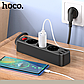 Мережевий фільтр Hoco 4000Вт 3 розетки 3USB 1,8м подовжувач NS2 BLACK, фото 6