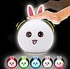 Нічний світильник RGB у формі кролика Rabbit Silicone Lamp LY-271 | Сенсорний нічник зайчик, фото 5