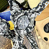 Тактичний багатофункціональний годинник Patriot 005 Тризуб срібло Camo Grey + Коробка., фото 4