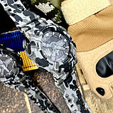 Тактичний багатофункціональний годинник Patriot 005 Тризуб срібло Camo Grey + Коробка., фото 3