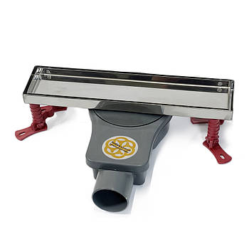 Трап для душу горизонтальний 30 см GALA TILE INSERT, з подвійним затвором, поворотний сифон, грати під плитку Sanpreis