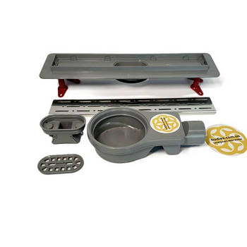 Трап для душу з фланцем 40 см LUNA ROTATION, решітка дощ, поворотний сифон, подвійний затвор Sanpreis