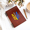 Книга для записів у дерев’яній обкладинці з гербом України, фото 2