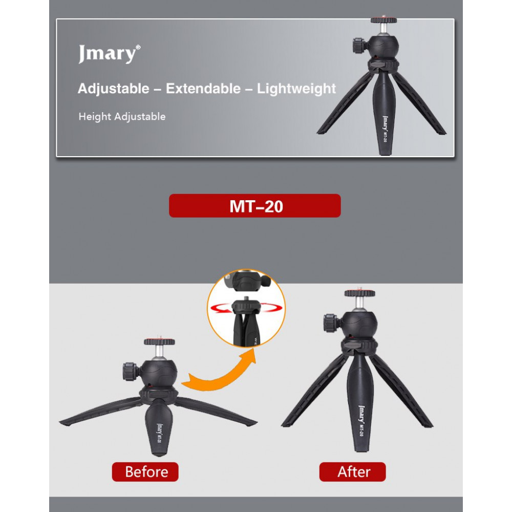 Трипод-штатив Jmary MT-20 для смартфона,LED лампы,камеры,фотоаппарата,GoPro - фото 4 - id-p1935649425