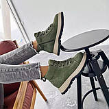 Жіночі черевики із натуральної замші (олива), фото 2