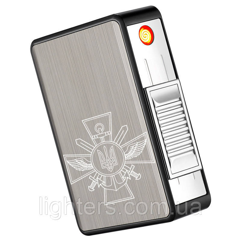 Запальничка usb ЗСУ з футляром у подарунковому пакованні US-650U1, фото 1