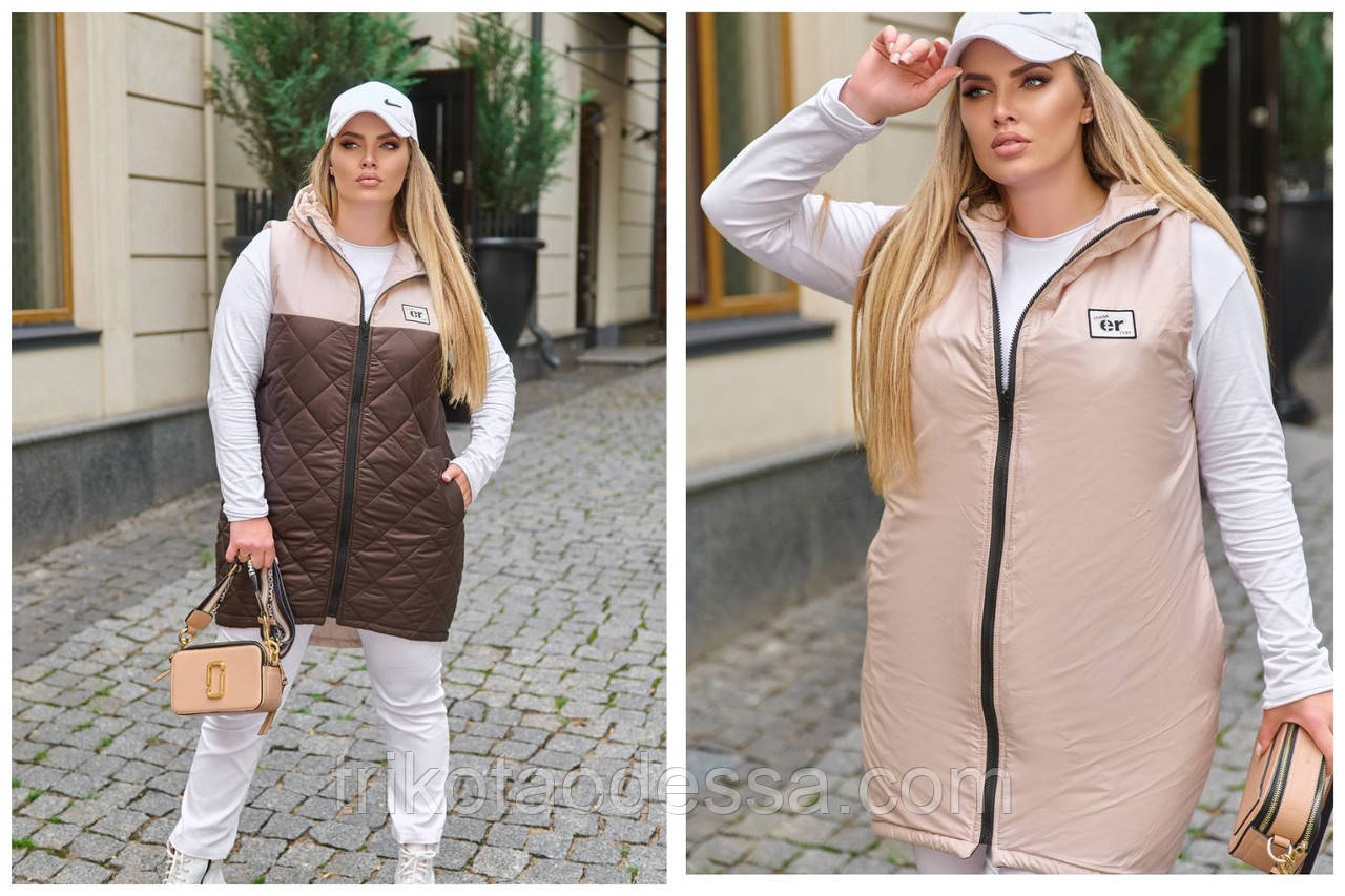 Жилет двосторонній жіночий 528вт р.50-64, фото 1